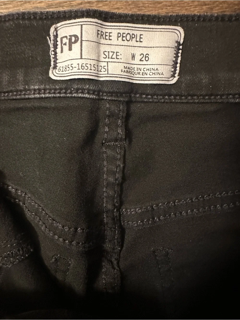 Free People Black Distressed Skinny Jeans